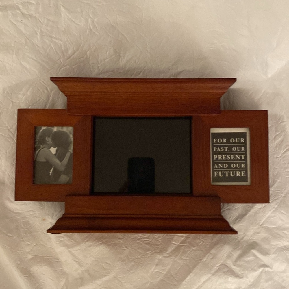 Desktop Wood Photo Frame, three in one keepsake, standup on your shelf or desk